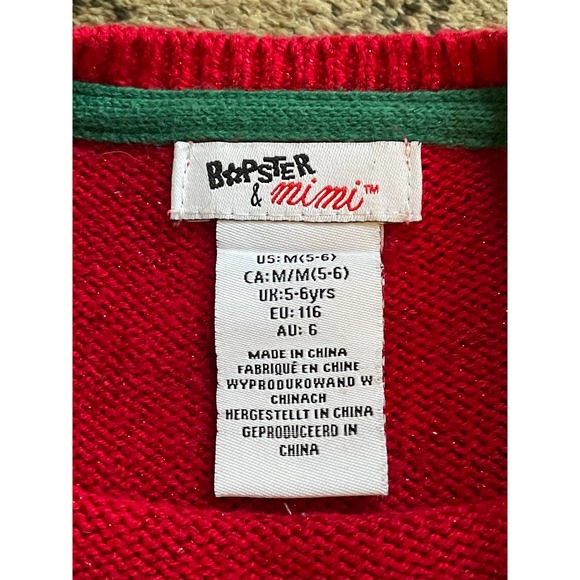 Bapster and Mimi Kids Girls Red Sweater Poodle Dress Crewneck Long Sleeve M - Picture 6 of 8